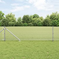 Berkfield Home Welded Wire Fence with 13 Spike Posts 0.6x50 m Galvanised Steel in Silver