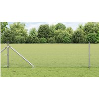 Berkfield Home Welded Wire Fence with 13 Spike Posts 0.8x100 m Galvanised Steel in Silver