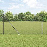 Berkfield Home Welded Wire Fence with 13 Spike Posts Grey 1.2x50 m Steel