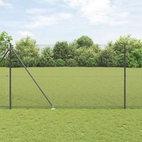 Berkfield Home Welded Wire Fence with 13 Spike Posts Grey 1.5x50 m Steel