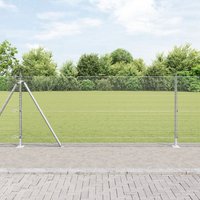 Berkfield Home Fence Post Set Set of 2 Galvanised steel 25 x 1 m Durable in Silver