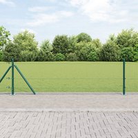 Berkfield Home Fence Post Set Set of 2 Green Plastic-coated metal 10 x 0.5 m