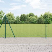 Berkfield Home Welded Wire Fence with 13 Flanged Posts Green 1.2x50 m Steel