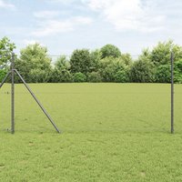 Berkfield Home Fencing Set Set of 2 Grey Steel 25 x 1.2 m mesh size Durable