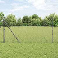Berkfield Home Hexagon Wire Fence with 7 Posts 1, 2x25 m Steel Grey