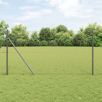 Berkfield Home Fencing Set Set of 2 Grey Metal 25 x 1.2 m Durable
