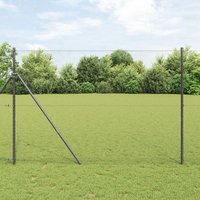 Berkfield Home Fencing Set Set of 2 Grey Steel 25 x 1.5 m Durable