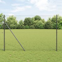 Berkfield Home Fencing Set Set of 2 Grey Metal 25 x 1.5 m Durable