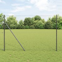 Berkfield Home Fencing Set Set of 2 Grey Galvanized Steel 25m x 1.5m Durable