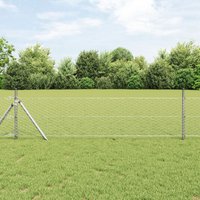 Berkfield Home Hexagon Fence 0.6 x 25 m Galvanised Steel in Silver