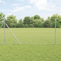 Berkfield Home Hexagon Fence 1.4x25 m Galvanised Steel in Silver