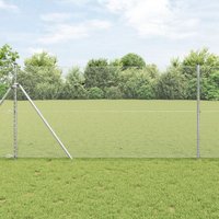 Berkfield Home Hexagon Fence 1.4x50 m Galvanised Steel in Silver