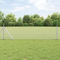 Berkfield Home Hexagon Fence 0.4x100 m Galvanised Steel in Silver