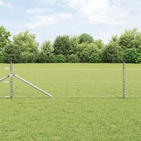 Berkfield Home Fencing Set Set of 2 Galvanised metal Galvanised steel 25 x 0.5 m in Silver