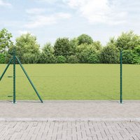Berkfield Home Fencing Set Set of 2 Dark Green Galvanized Steel 25 x 1 m