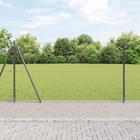 Berkfield Home Fencing Set Set of 2 Grey Powder-Coated Steel 25 x 1.2 m Tough