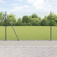 Berkfield Home Fencing Set Set of 2 Grey Powder-Coated Steel 25 x 1.5 m
