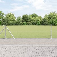 Berkfield Home Fencing Set Set of 2 Galvanized Steel 25 x 0.5 m Durable in Silver
