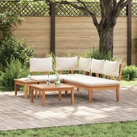 Berkfield Home Garden Bench Set 4 pcs Brown & Cream 2-seater Medium