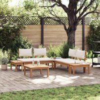 Berkfield Home Garden Bench Set 3 pcs Brown & Cream 2-seater Small