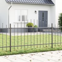 Berkfield Home Garden Fence with Hoop Top Grey 5.1x1 m Steel