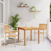 Berkfield Home 3 Piece Garden Dining Set Beige Poly Rattan Acacia