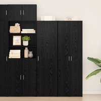 Berkfield Home Highboard Black Oak 50x42.5x185 cm Engineered Wood