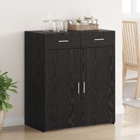 Berkfield Home Storage Cabinet Black Oak 80x42.5x93.5 cm Engineered Wood