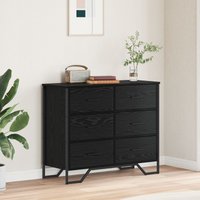 Berkfield Home Chest of Drawers Black Oak 91x35.5x74.5 cm Engineered Wood
