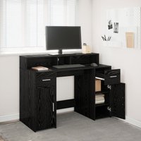 Berkfield Home Desk Black Oak 120x55x91 cm Engineered Wood | Size: 120 x 55 x 91 cm
