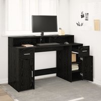 Berkfield Home Desk Black Oak 140x55x91 cm Engineered Wood | Size: 140 x 55 x 91 cm