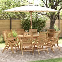Berkfield Home Garden Chairs Foldable 8 pcs Solid Wood Teak in Brown
