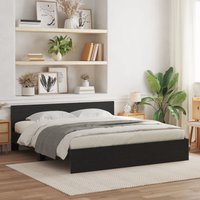 Berkfield Home Bed Frame with Headboard, Black Oak, 180 x 200 cm, Engineered Wood | Size: 180 x 200 cm