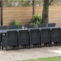 Berkfield Home 17 Piece Garden Dining Set with Cushions Anthracite Poly Rattan