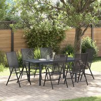 Berkfield Home 7 Piece Garden Dining Set in Anthracite Steel