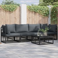 Berkfield Home Garden Sofa Set 5 pcs Black 70 x 70 x 32 cm Aluminium