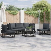 Berkfield Home Garden Sofa Set 6 pcs Black 70 x 70 x 32 cm Aluminium