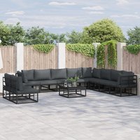 Berkfield Home Garden Sofa Set 10 pcs Black 353 x 283 x 71 cm Aluminium