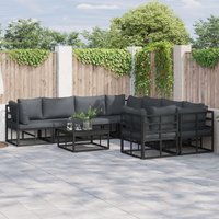 Berkfield Home Garden Sofa Set 8 pcs Black 283 x 283 x 71 cm Aluminium