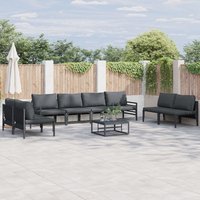 Berkfield Home Garden Sofa Set 9 pcs Anthracite Steel