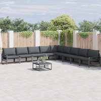 Berkfield Home Garden Sofa Set 10 pcs Anthracite Steel