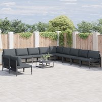 Berkfield Home Garden Sofa Set 11 pcs Anthracite Steel