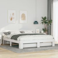 Berkfield Home with Headboard White 180 x 200 cm Solid pine wood