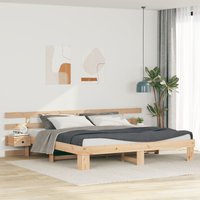 Berkfield Home with Drawer Brown 200 x 200 cm Solid pine wood in Beige