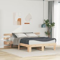 Berkfield Home with Drawer Brown 160 x 200 cm Solid pine wood in Beige