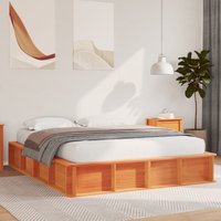 Berkfield Home Bed Frame with Lift-up Storage, Wax Brown, 150 x 200 cm, Solid Pine Wood in Brown | Size: 150 x 200 cm