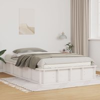Berkfield Home White Bed Frame with Lift-Up Storage - 140 x 200 cm