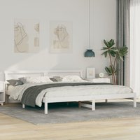 Berkfield Home with LED Strip Lights with Headboard White 200 cm x 200 cm Metal & Wood