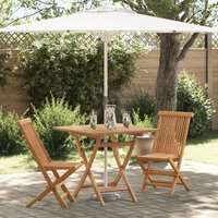 Berkfield Home 3 Piece Folding Garden Bistro Set Solid Acacia Wood in Beige