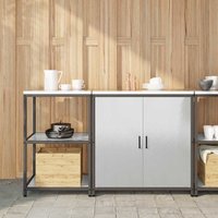 Berkfield Home with Shelf with Storage Adjustable 2 pcs Stainless steel in Silver